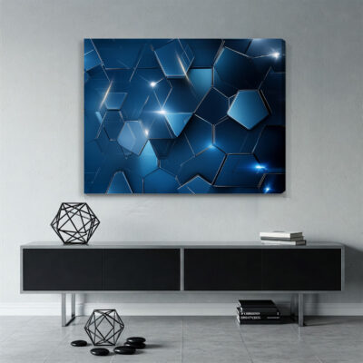 Triangle And Hexagon Abstract Geometry Canvas Wall Art