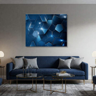Triangle And Hexagon Abstract Geometry Canvas Wall Art