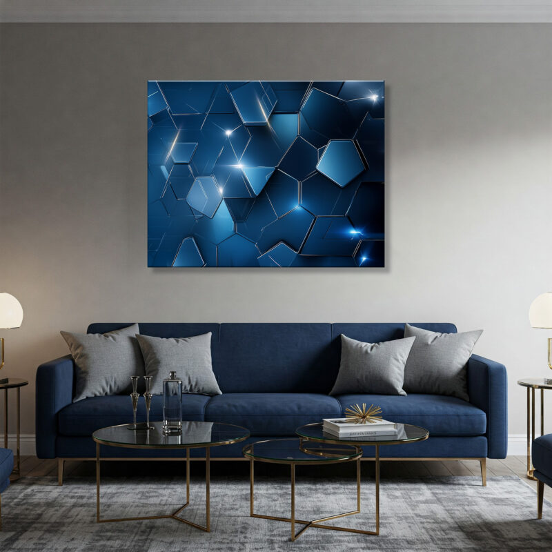 Triangle And Hexagon Abstract Geometry Canvas Wall Art