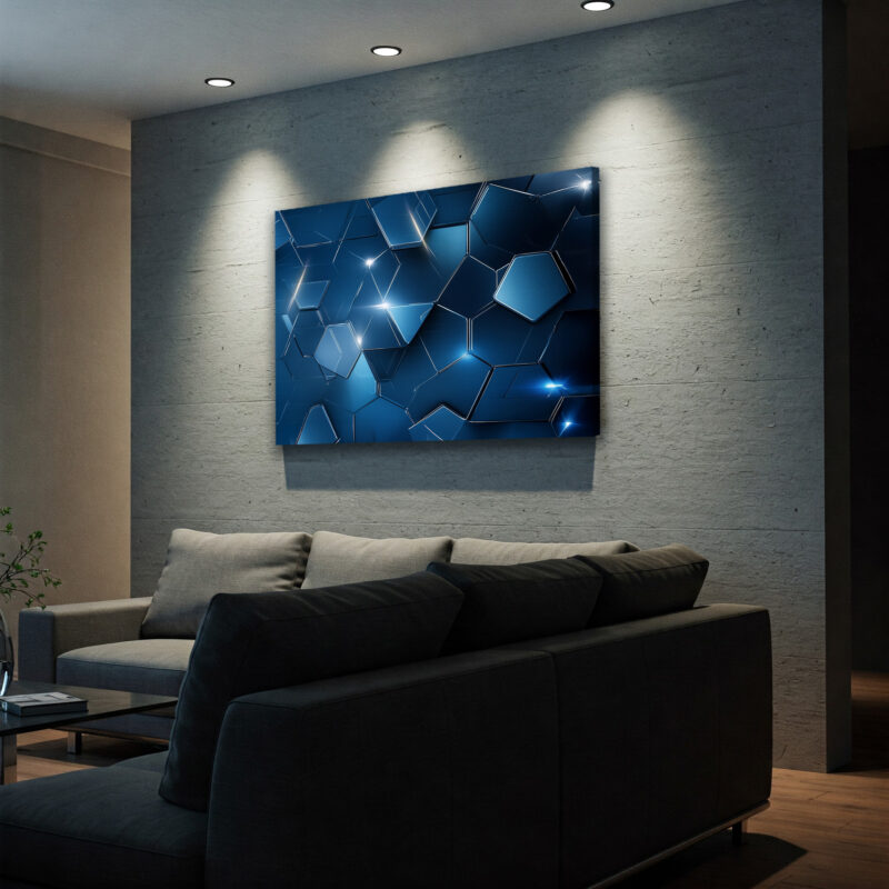 Triangle And Hexagon Abstract Geometry Canvas Wall Art