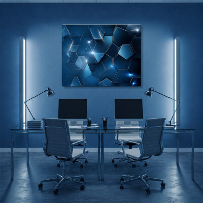 Triangle And Hexagon Abstract Geometry Canvas Wall Art