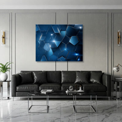 Triangle And Hexagon Abstract Geometry Canvas Wall Art