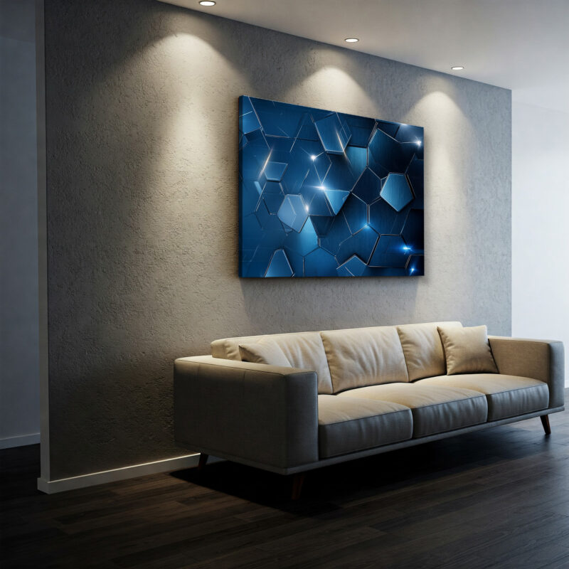 Triangle And Hexagon Abstract Geometry Canvas Wall Art