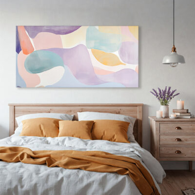 Layered Abstract Shapes And Lines Canvas Wall Art