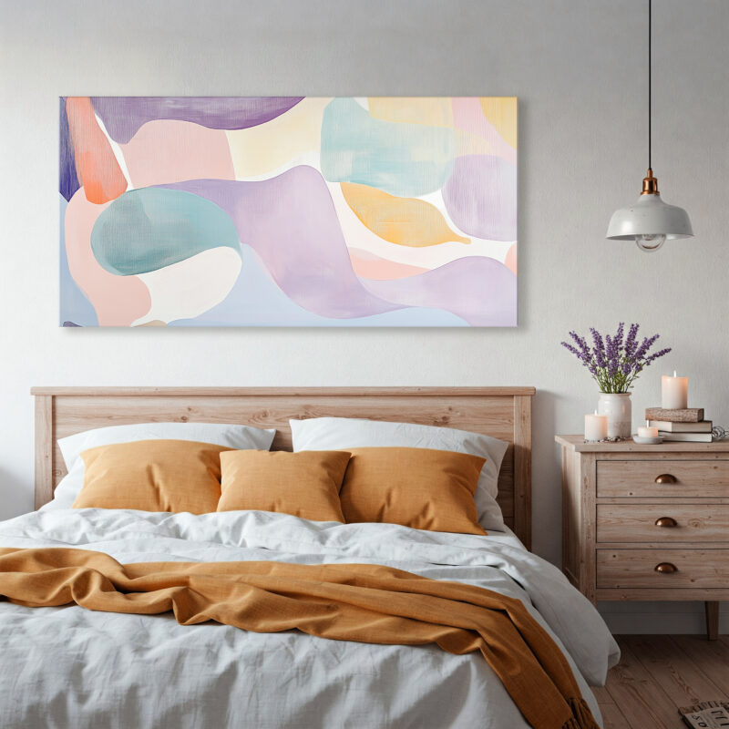 Layered Abstract Shapes And Lines Canvas Wall Art