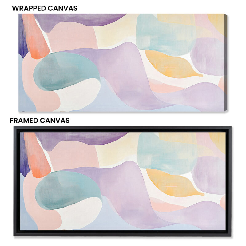 Layered Abstract Shapes And Lines Canvas Wall Art