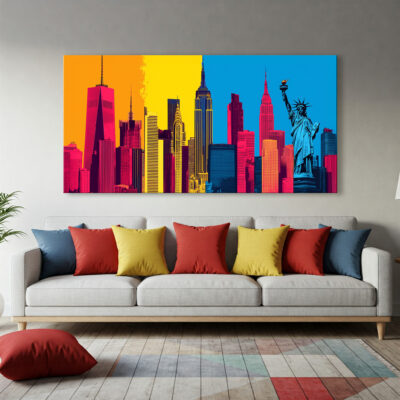 Pop Art New York City Landmarks Canvas Wall Art