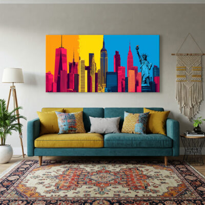 Pop Art New York City Landmarks Canvas Wall Art