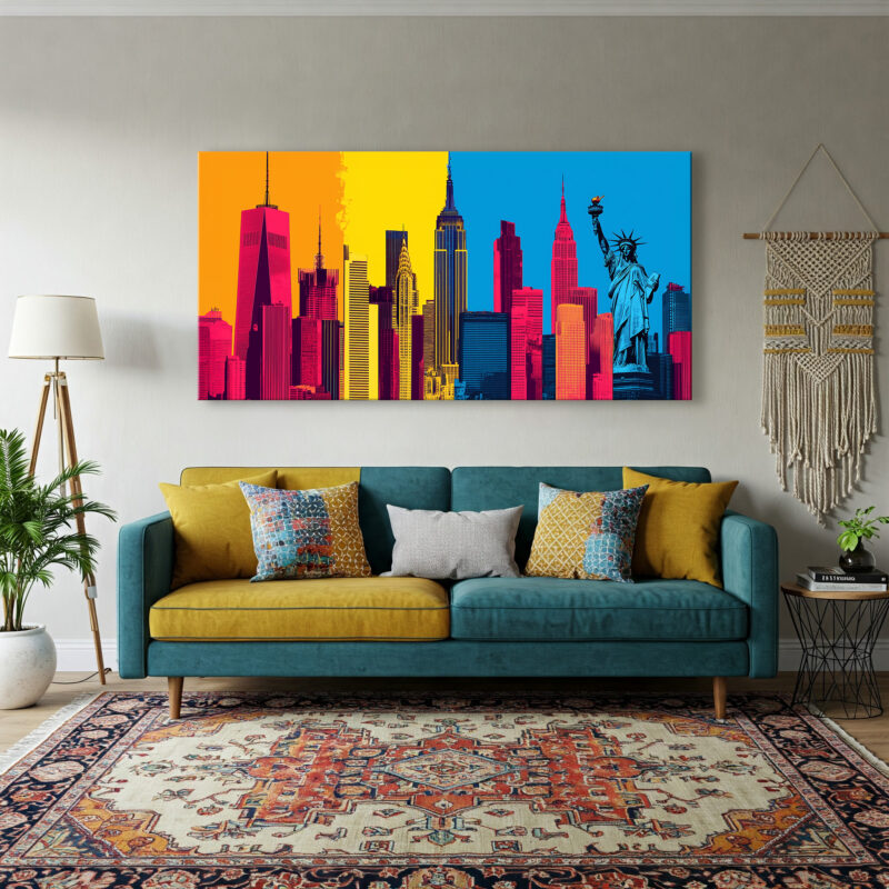Pop Art New York City Landmarks Canvas Wall Art