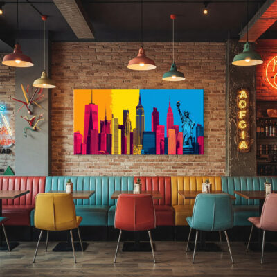 Pop Art New York City Landmarks Canvas Wall Art