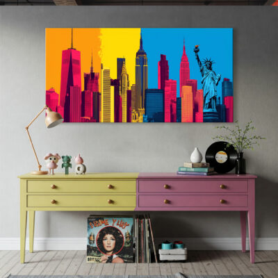 Pop Art New York City Landmarks Canvas Wall Art