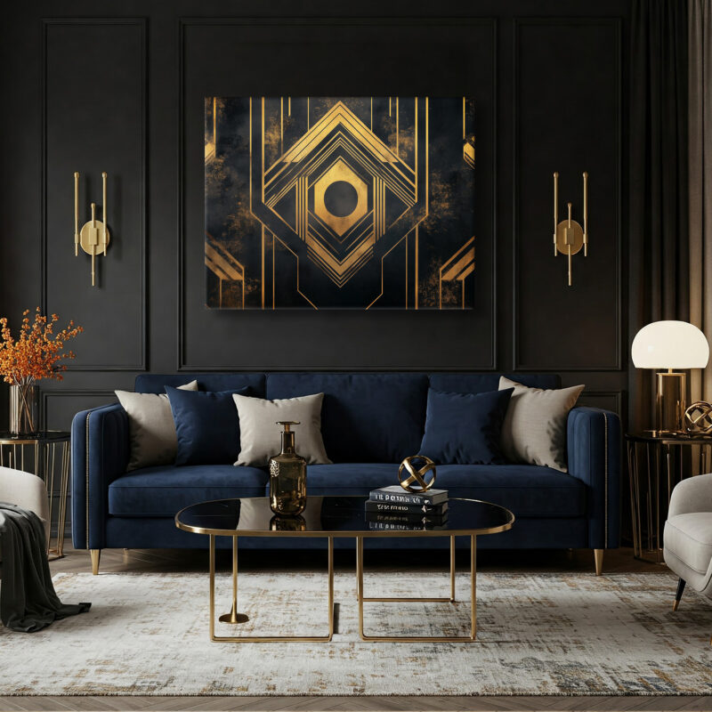 Geometric Art Deco Event Poster Style Canvas Print