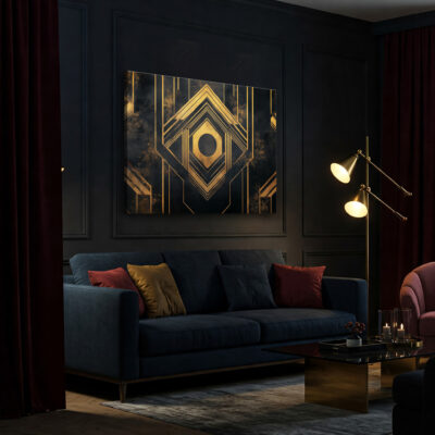 Geometric Art Deco Event Poster Style Canvas Print