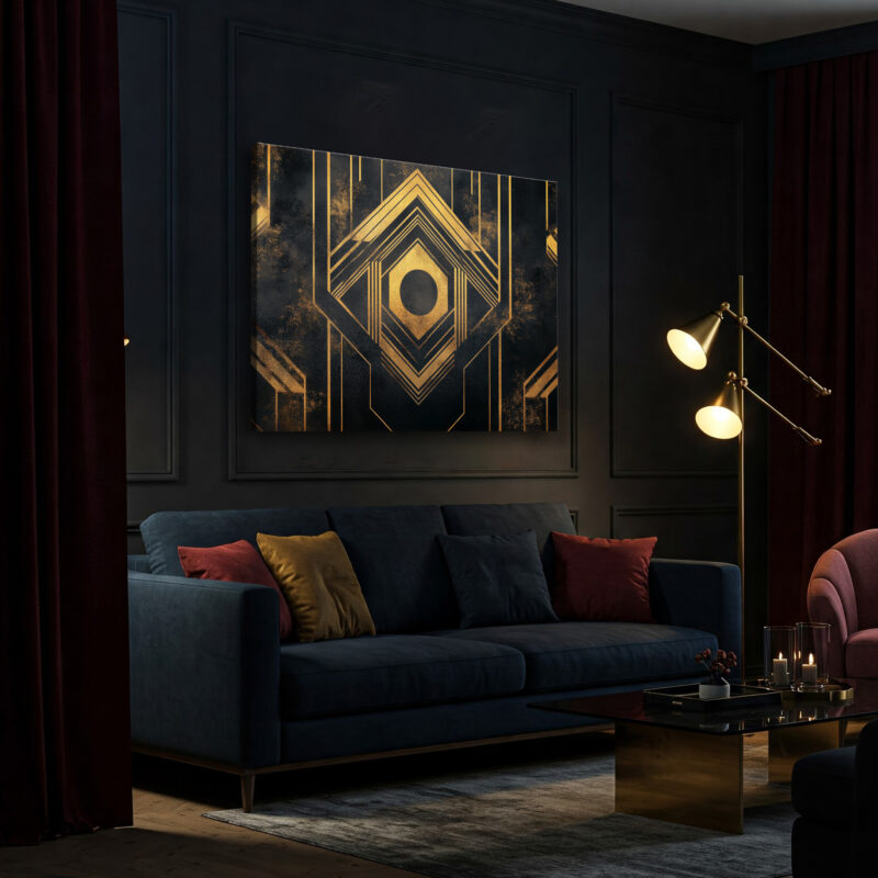 Geometric Art Deco Event Poster Style Canvas Print