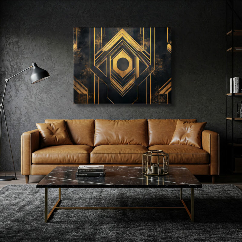 Geometric Art Deco Event Poster Style Canvas Print