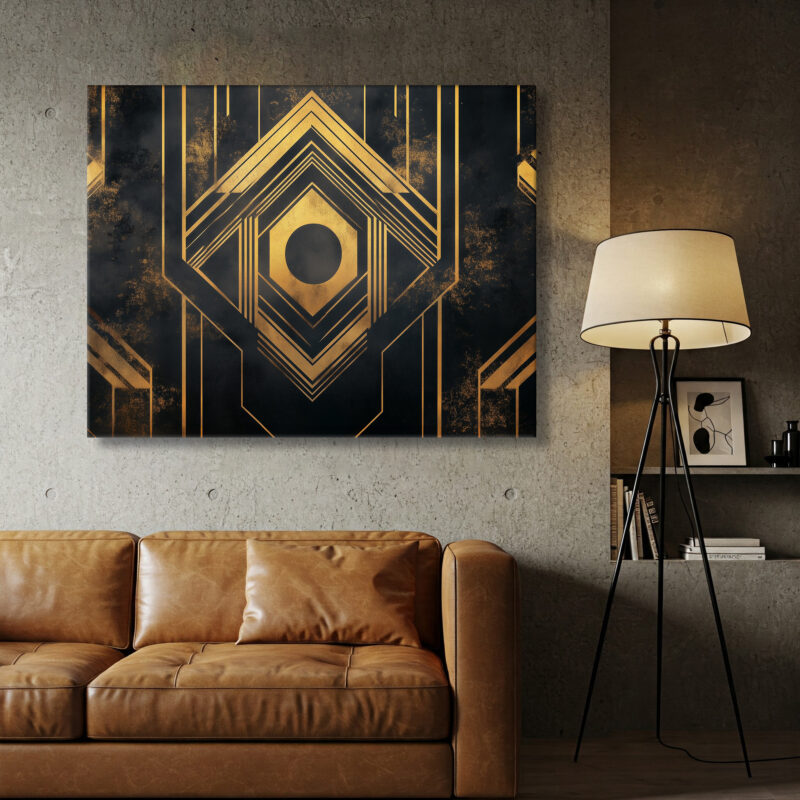 Geometric Art Deco Event Poster Style Canvas Print