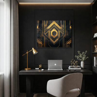 Geometric Art Deco Event Poster Style Canvas Print