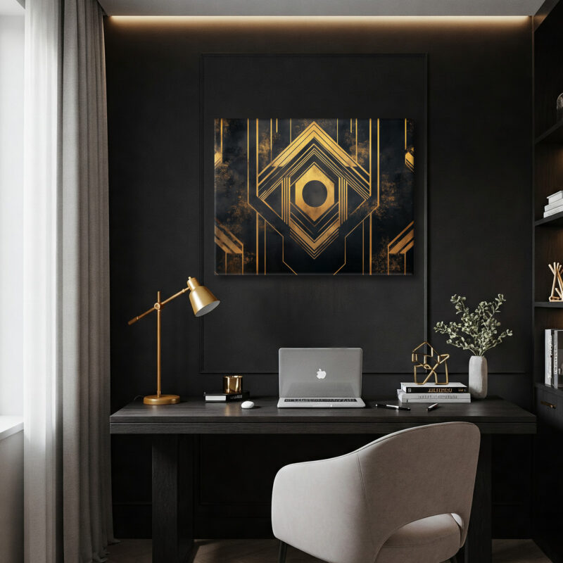 Geometric Art Deco Event Poster Style Canvas Print