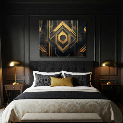 Geometric Art Deco Event Poster Style Canvas Print