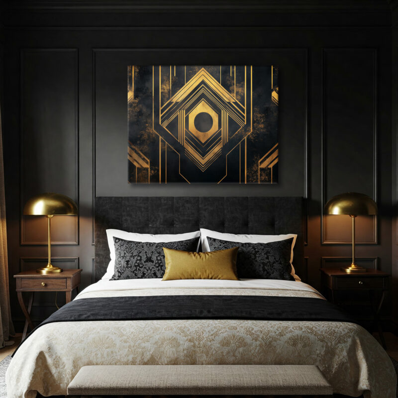 Geometric Art Deco Event Poster Style Canvas Print