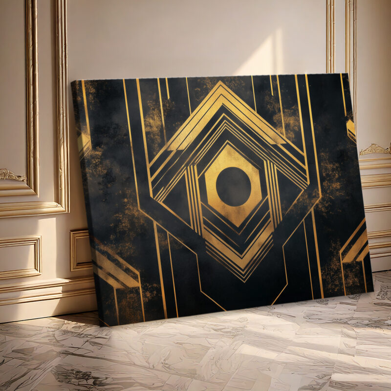 Geometric Art Deco Event Poster Style Canvas Print