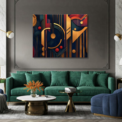 Bold Art Deco Event Poster With Geometric Design Canvas