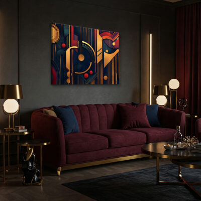 Bold Art Deco Event Poster With Geometric Design Canvas