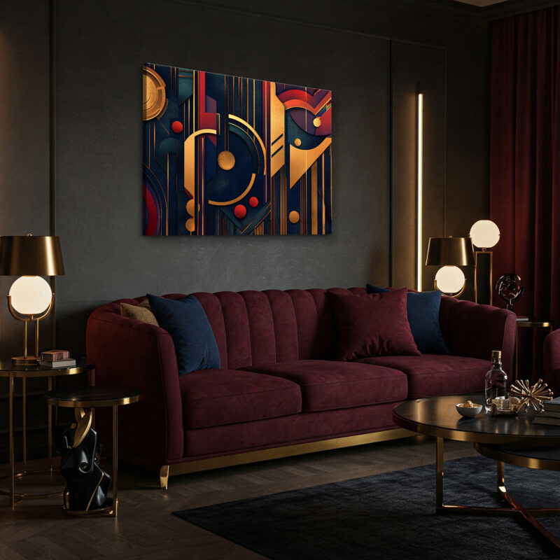 Bold Art Deco Event Poster With Geometric Design Canvas