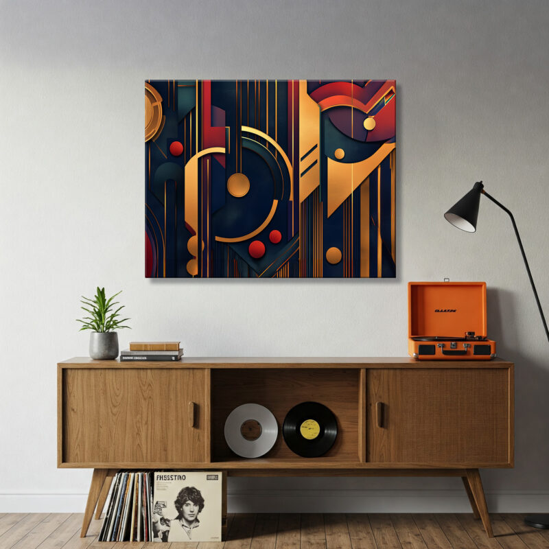 Bold Art Deco Event Poster With Geometric Design Canvas