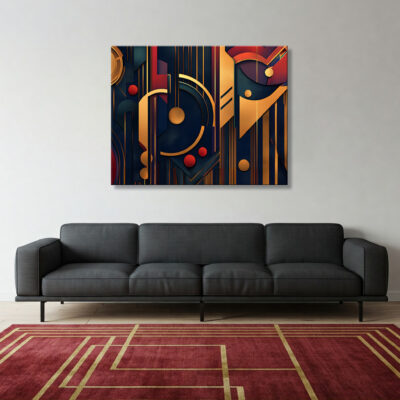 Bold Art Deco Event Poster With Geometric Design Canvas
