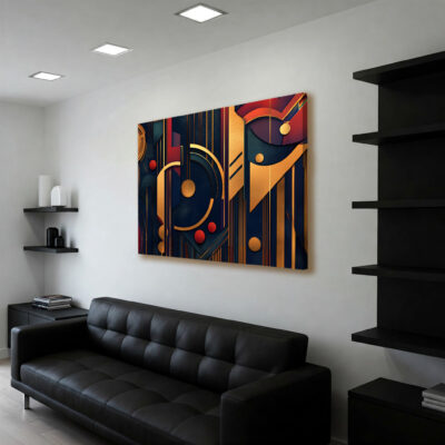 Bold Art Deco Event Poster With Geometric Design Canvas