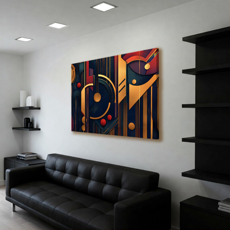 Bold Art Deco Event Poster With Geometric Design Canvas