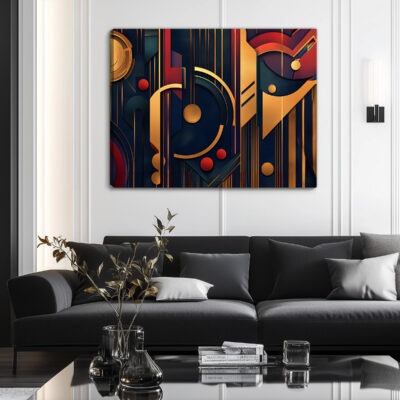 Bold Art Deco Event Poster With Geometric Design Canvas