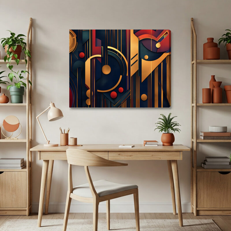 Bold Art Deco Event Poster With Geometric Design Canvas