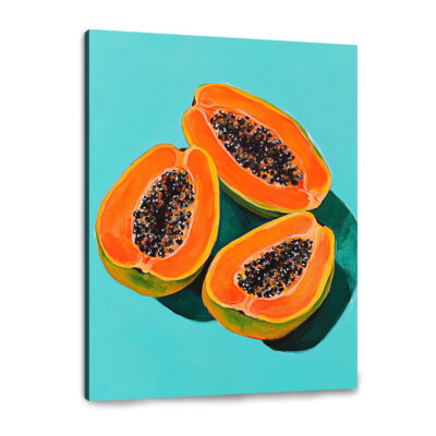 Juicy Papaya Delight - Fruit Canvas Vintage Artwork