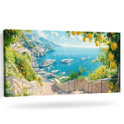 Idyllic Mediterranean Art - Amalfi Coast Canvas Wall Art