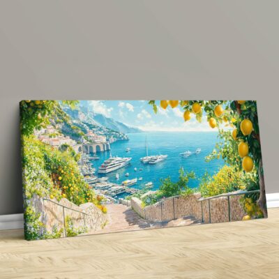 Idyllic Mediterranean Art - Amalfi Coast Canvas Wall Art