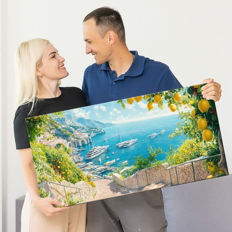 Idyllic Mediterranean Art - Amalfi Coast Canvas Wall Art