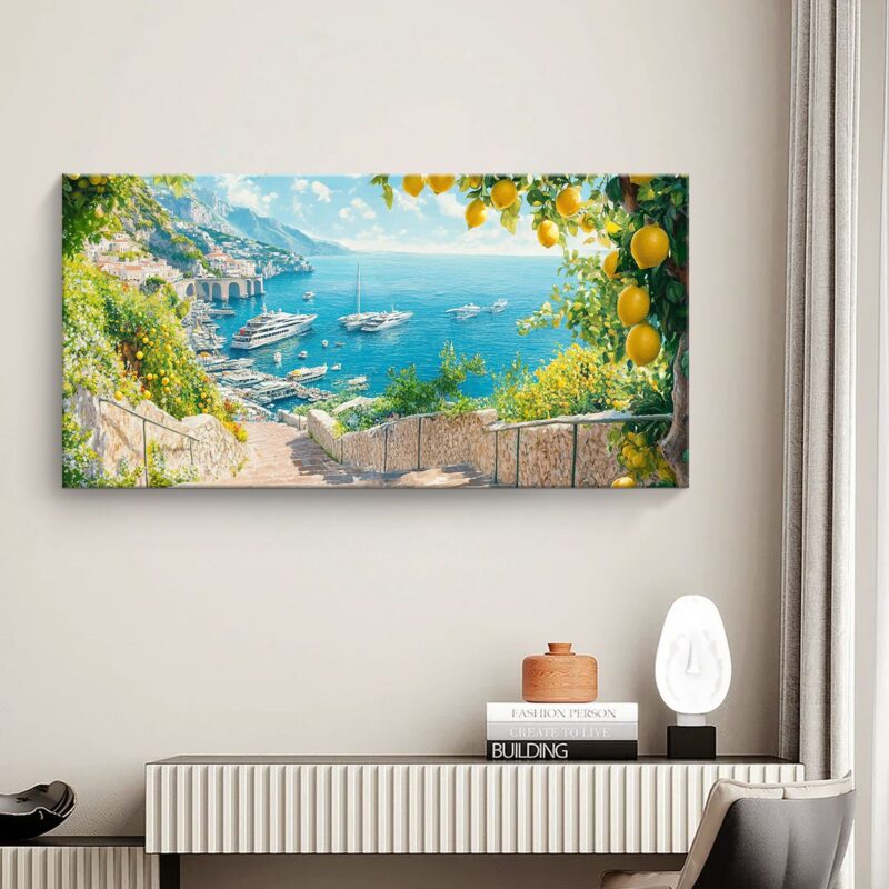 Idyllic Mediterranean Art - Amalfi Coast Canvas Wall Art