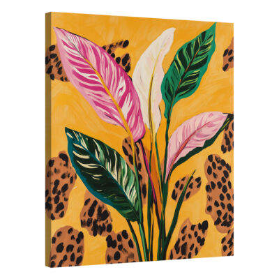 Vibrant Burst - Colorful Leaves Canvas Botanical Print