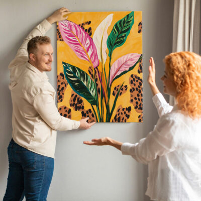 Vibrant Burst - Colorful Leaves Canvas Botanical Print