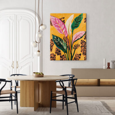 Vibrant Burst - Colorful Leaves Canvas Botanical Print