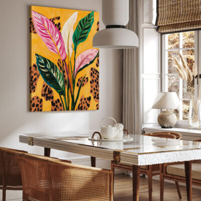 Vibrant Burst - Colorful Leaves Canvas Botanical Print