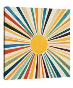 Sunburst Symphony - Vibrant Colorful Rays Vintage Artwork