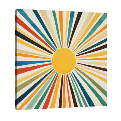 Sunburst Symphony - Vibrant Colorful Rays Vintage Artwork