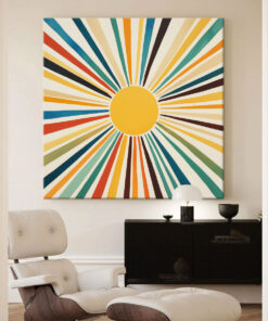 Sunburst Symphony - Vibrant Colorful Rays Vintage Artwork