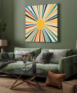 Sunburst Symphony - Vibrant Colorful Rays Vintage Artwork