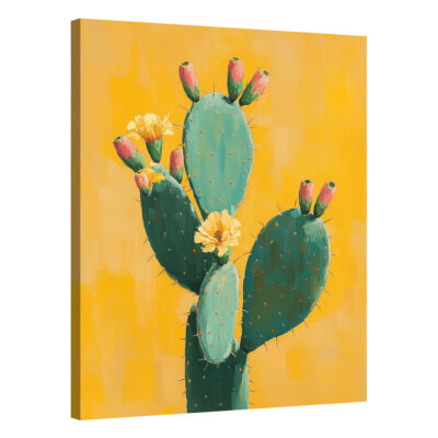Cactus Painting Desert-Inspired Canvas Minimalist Wall Art