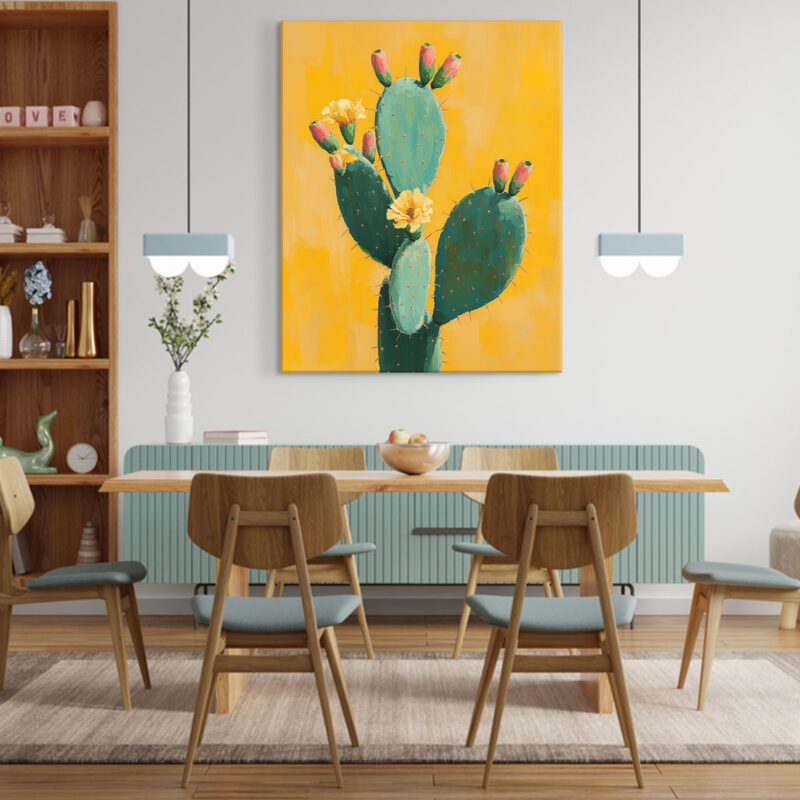 Cactus Painting Desert-Inspired Canvas Minimalist Wall Art