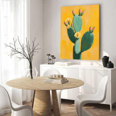 Cactus Painting Desert-Inspired Canvas Minimalist Wall Art